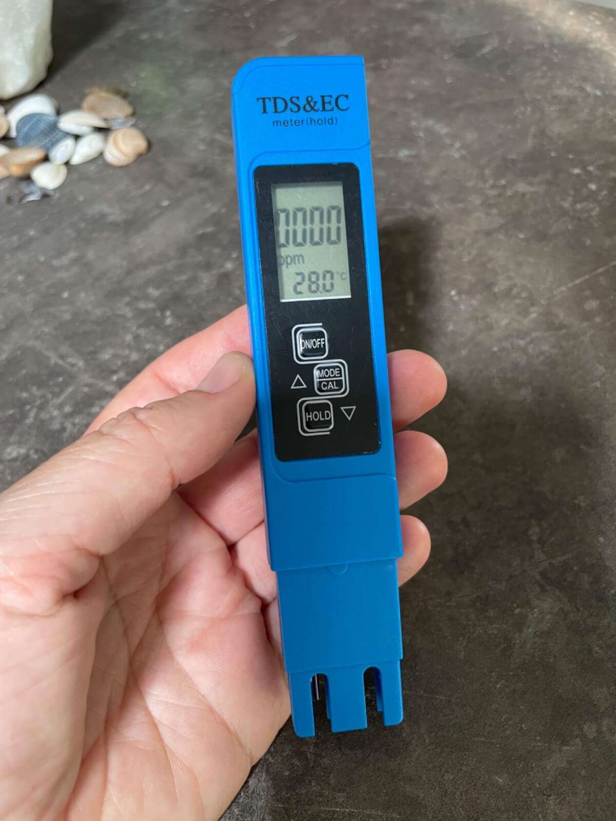 TDS‑meter meting van waterkwaliteit