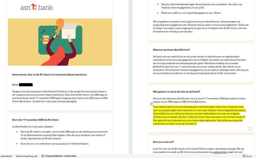 is de ID-check ASN bank verplicht?